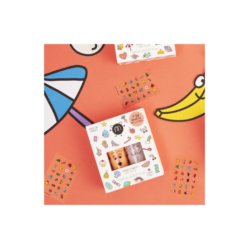 Set Nagellack und Stickers "Crac Set" - Flamingo Polly – Bild 2