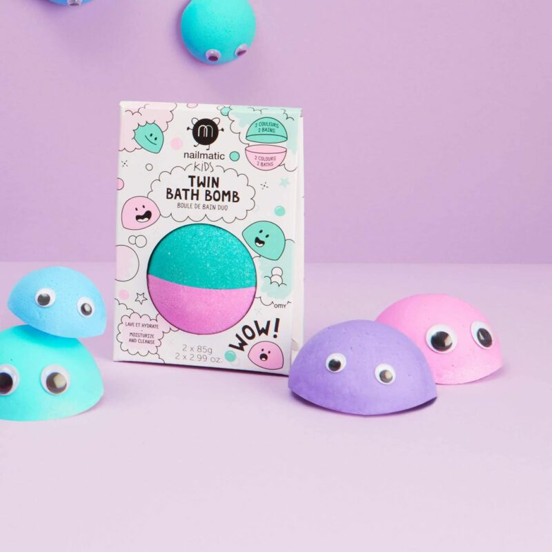 Badekugel "Twin Bath Bomb" – Pink + Lagoon – Bild 2