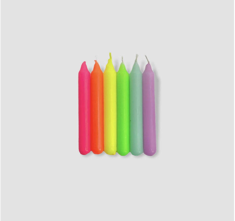 Kleine Kerzen "Dip DIY" 6er Set – Konfetti Rainbow – Bild 2