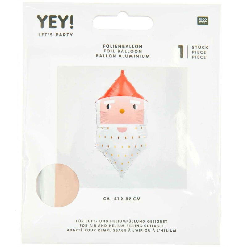 Folienballon "YEY! Let's Party" – Weihnachtsmann – Bild 2
