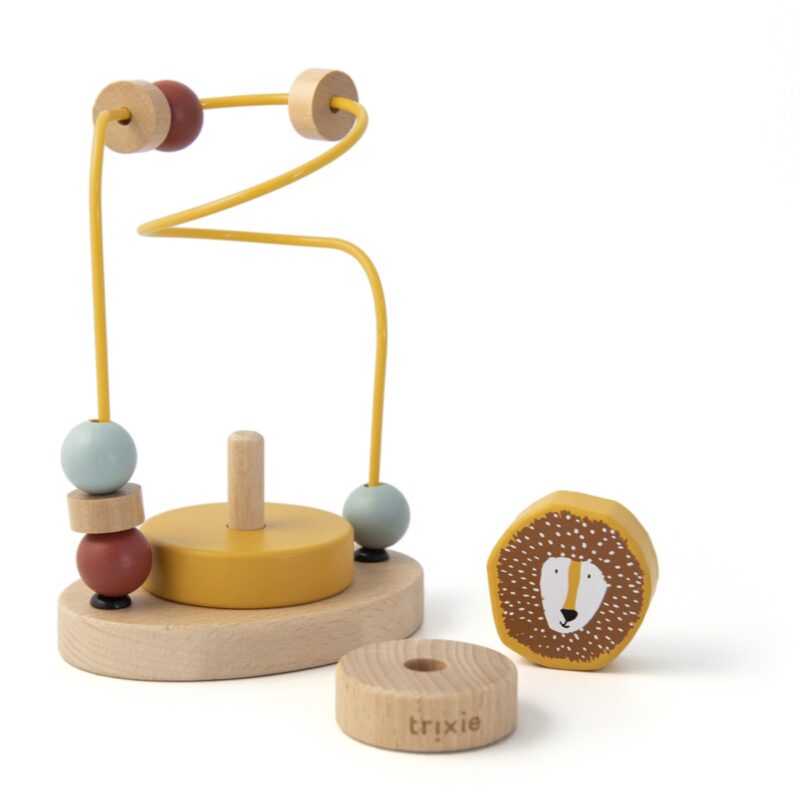 2in1 - Motorikschleife und Stapelspiel "Wooden Beads Maze" – Mr. Lion – Bild 2