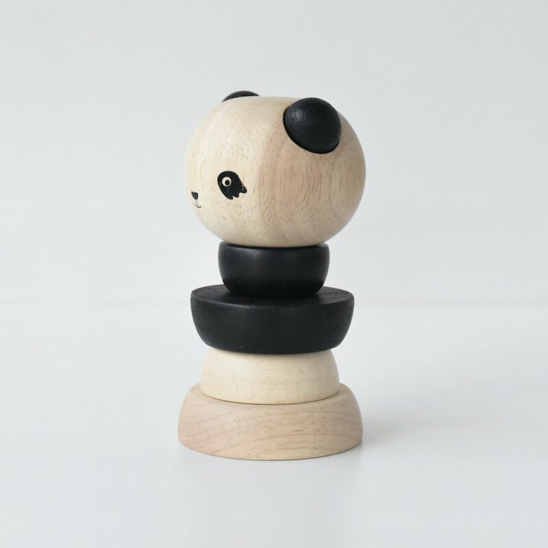 Stapelturm "Wooden Stacker" - Panda – Bild 2