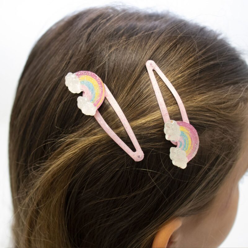 Haarspange 2er Set – Regenbogen – Bild 3