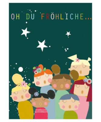 Discordia Postkarten - Klappkarte mit Umschlag - Weihnachten (Oh du Fröhliche...)