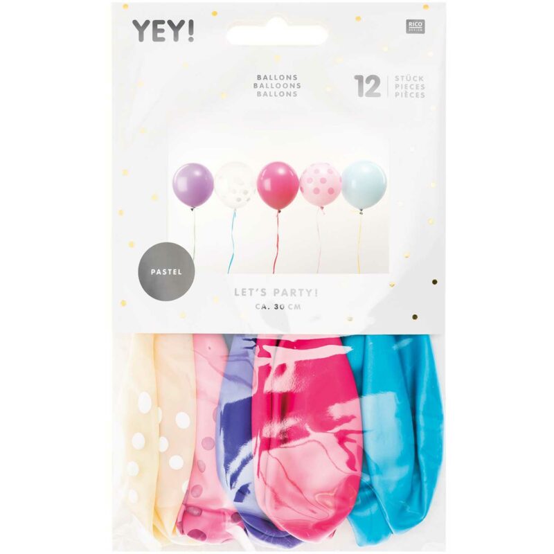 Ballons zum Aufblasen – Pastell Mix – Bild 2