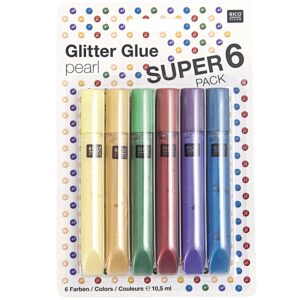 rico design - GLITTER GLUE PEARL 6 TUBEN