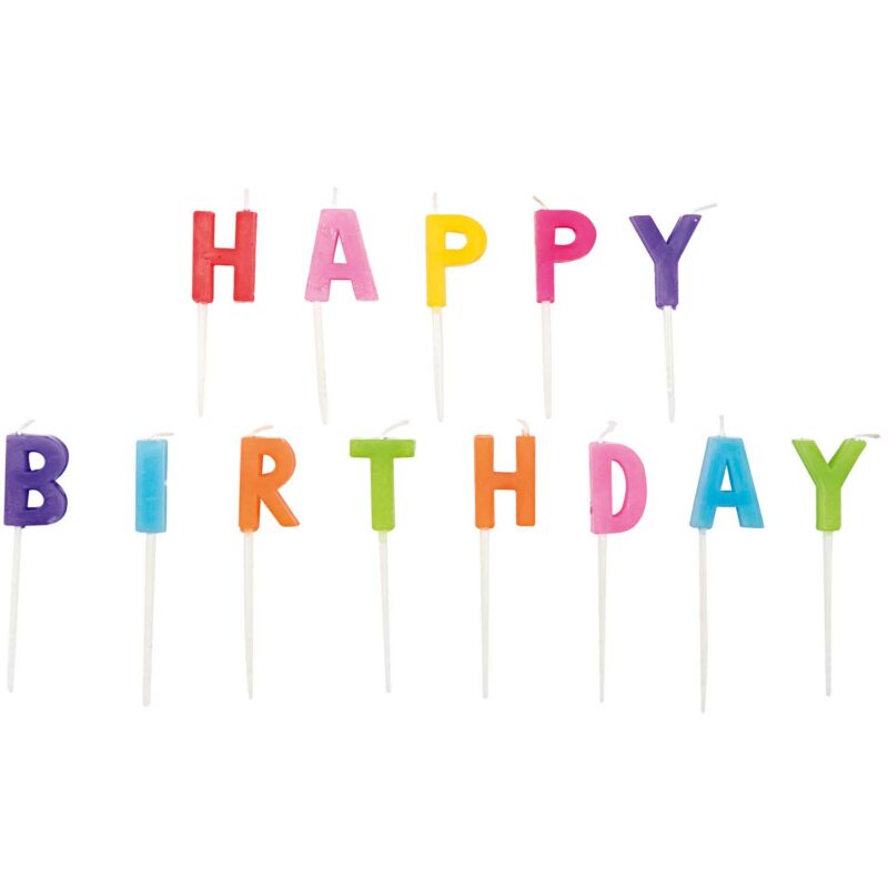 Kerzen "Happy Birthday" – Bunt – Bild 2