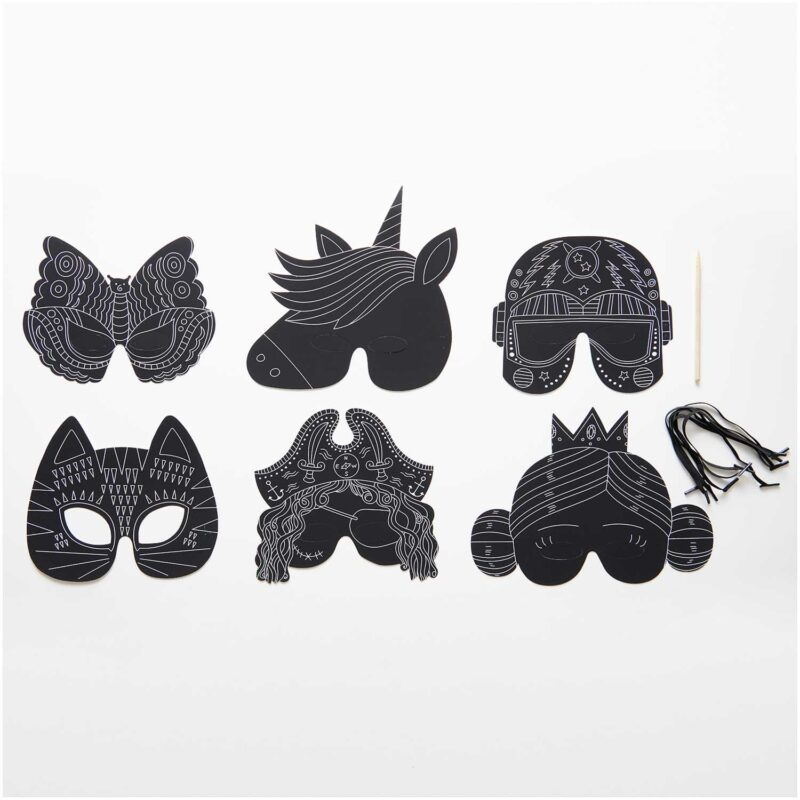 Kreativ-Setz "Kratzpapier" – Maske, 6 Teile – Bild 2