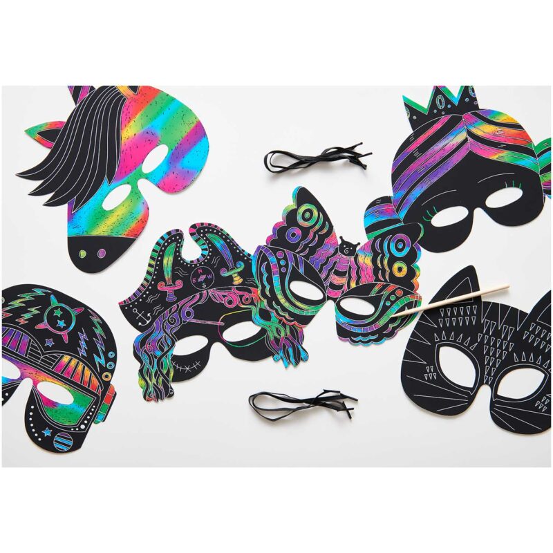 Kreativ-Setz "Kratzpapier" – Maske, 6 Teile – Bild 3