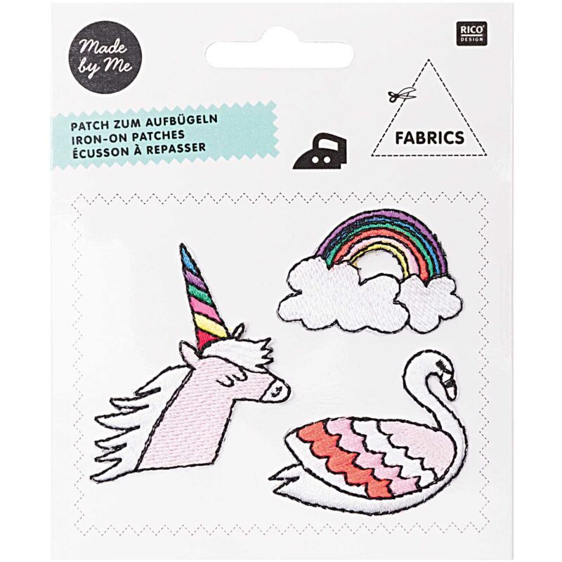 rico design - PATCHES EINHORN REGENBOGEN SCHWAN