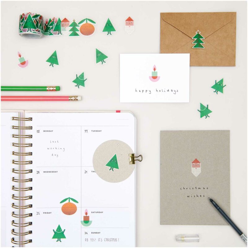 Von der Rolle "Merry Christmas Figuren" 200 Washi Sticker – Mix – Bild 5