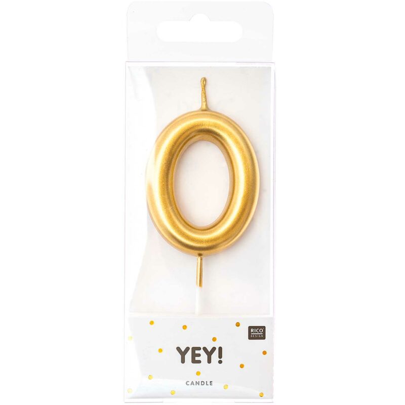 Zahlenkerze "Gold" – 0 – Bild 2