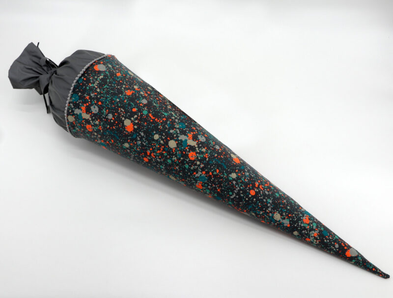 Schultüte "Neon Splatter Grey" mit Namen – Bild 2