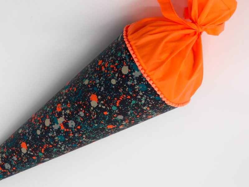 Schultüte "Neon Splatter Orange" mit Namen