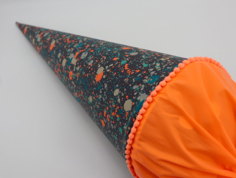 Schultüte "Neon Splatter Orange" mit Namen – Bild 2
