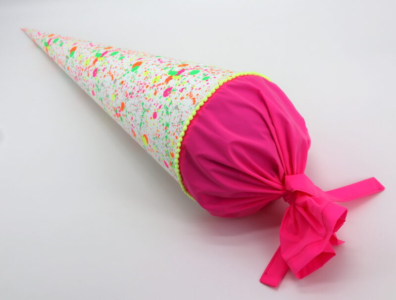 Schultüte "Neon Splatter Pink" mit Namen – Bild 3