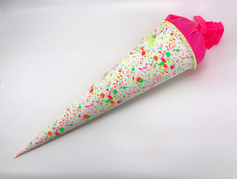 Schultüte "Neon Splatter Pink" mit Namen – Bild 2