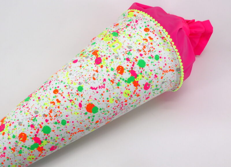 Schultüte "Neon Splatter Pink" mit Namen