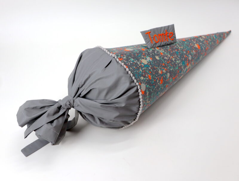 Schultüte "Neon Splatter Grey" mit Namen – Bild 3