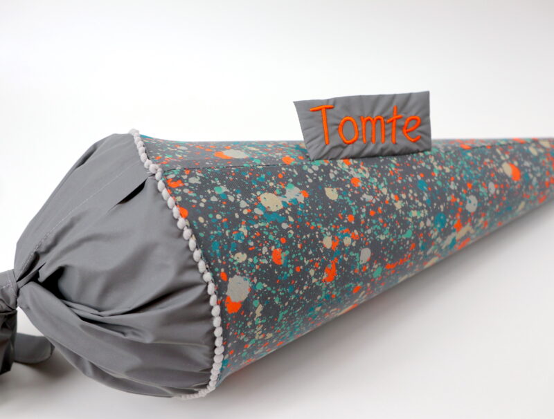 Schultüte "Neon Splatter Grey" mit Namen – Bild 4