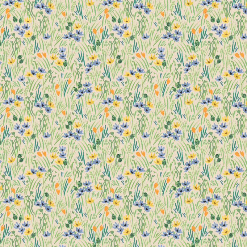 Cotton&Steel Fabrics - Bramble - Iris - Cream Multi Fabric