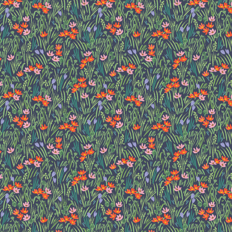 Cotton&Steel Fabrics - Bramble - Iris - Navy Multi Fabric