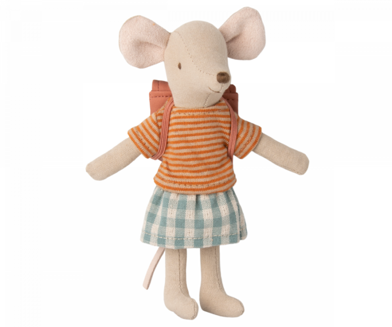 Outfit für die Maus mit Tasche "Große Schwester" – Alte Rose – Bild 2