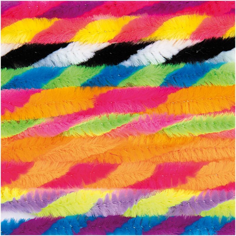 rico design - CHENILLEDRAHT BUNT GESTREIFT 10 X 50CM