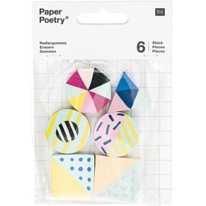 rico design - Paper Poetry Radiergummis modern mix 6 Stück