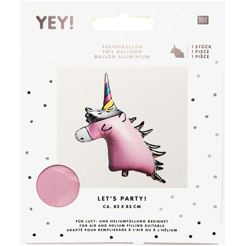 Folienballon "YEY! Let's Party" – Einhorn – Bild 2