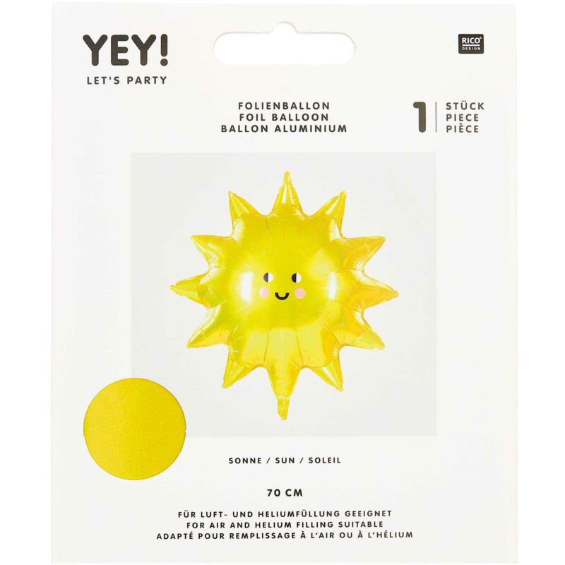 Folienballon "YEY! Let's Party" – Sonne – Bild 2