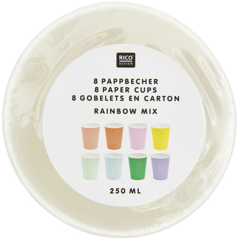 Pappbecher "YEY! Let's Party" 8er Set – Bunt – Bild 3
