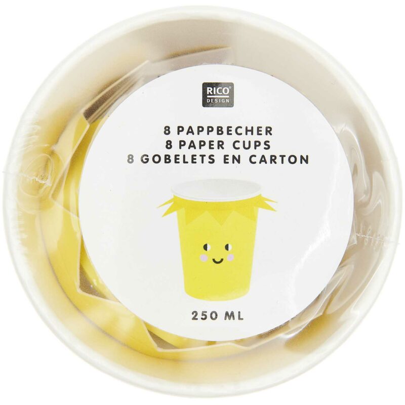 Pappbecher "YEY! Let's Party" 8er Set – Sonne – Bild 3