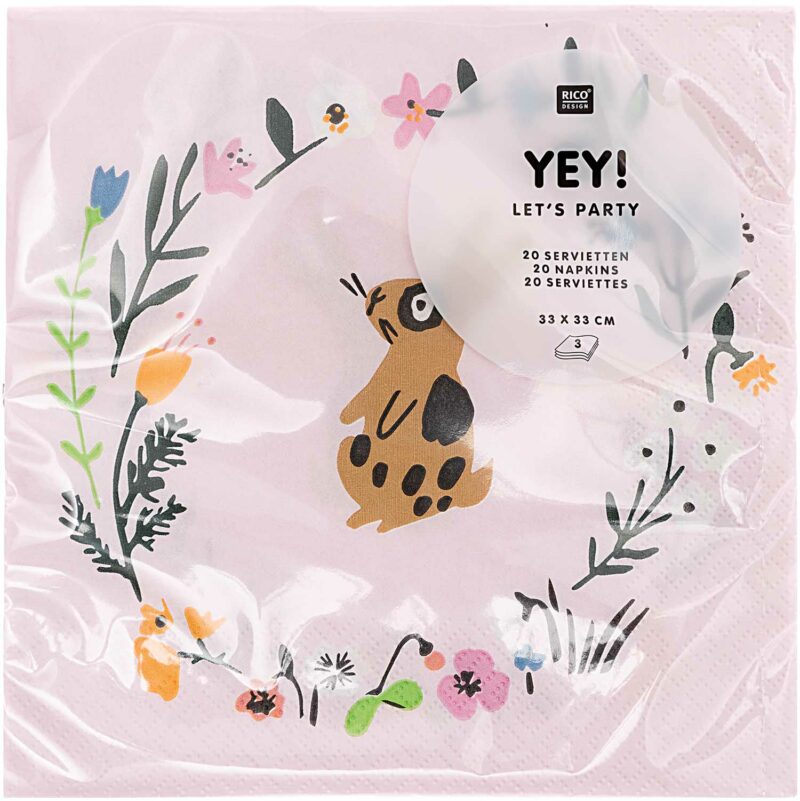 Servietten "YEY! Let's Party " – Blumenkranz – Bild 2
