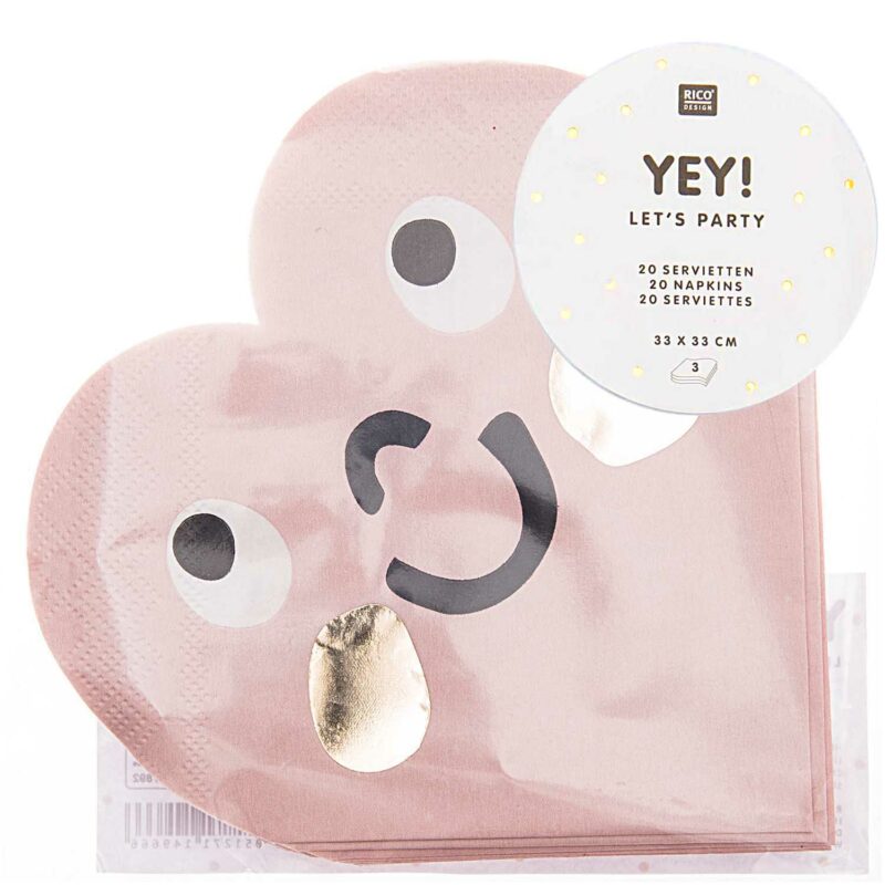 Servietten "YEY! Let's Party " – Herz – Bild 2