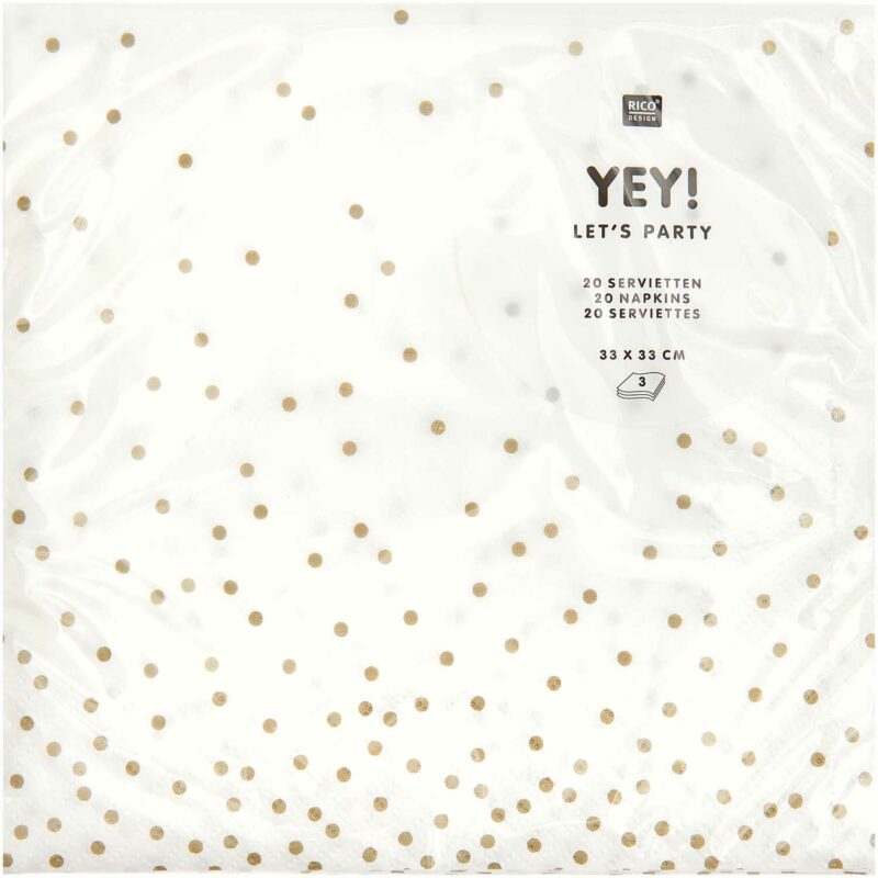 Servietten "YEY! Let's Party " – Goldene Punkte – Bild 2