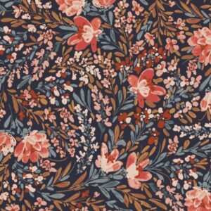 RJR Fabrics - Butterflies In The Garden - Flowers In The Breeze - Firewater Fabric