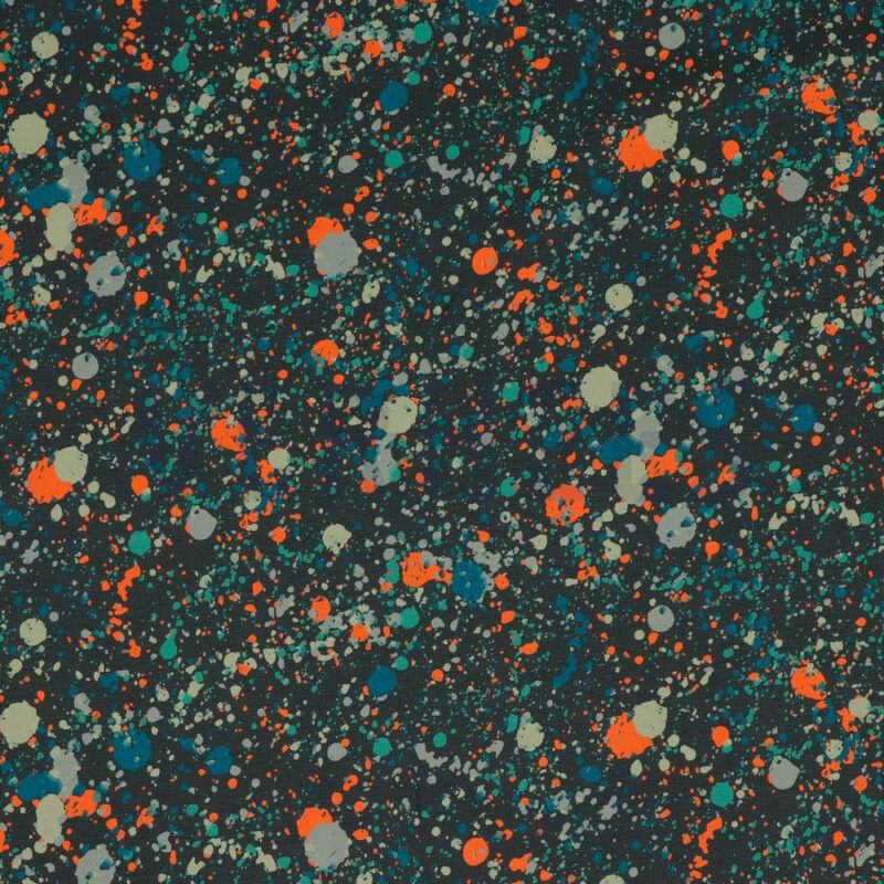 verhees textiles - Jersey - Neon Pint Splatter - Grey / Pink