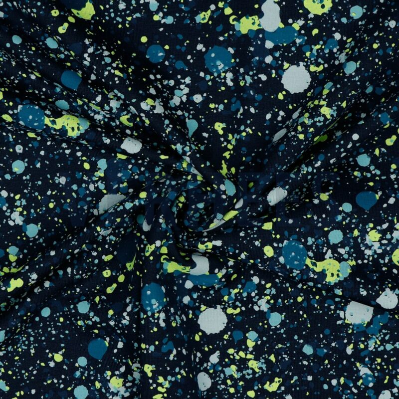 verhees textiles - JERSEY NEON PAINT SPLATTER - NAVY