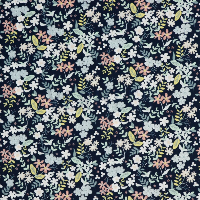 Glitter Flowers navy – Bild 4