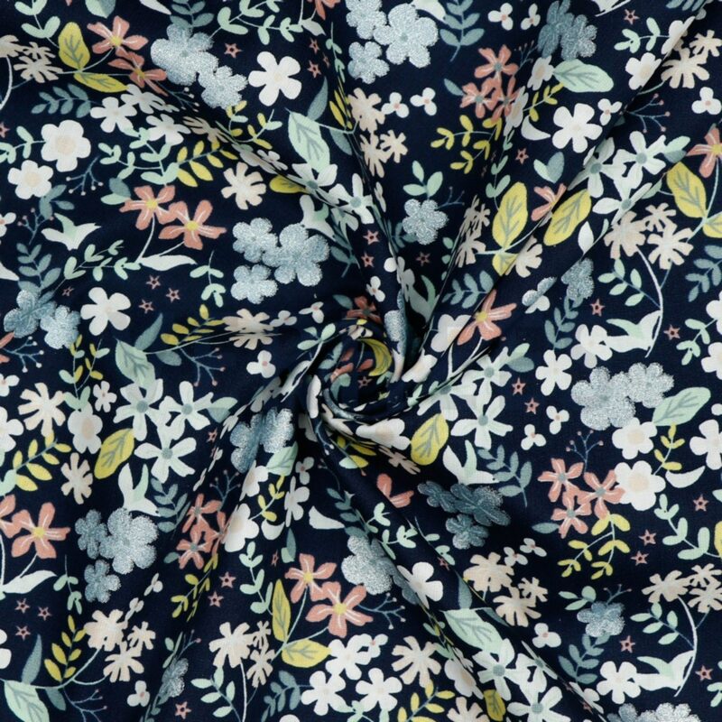 Glitter Flowers navy – Bild 2