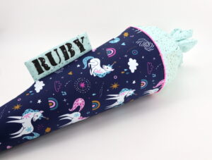 Schultüte "Blue Unicorn" mit Namen