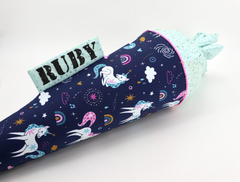 Schultüte "Blue Unicorn" mit Namen