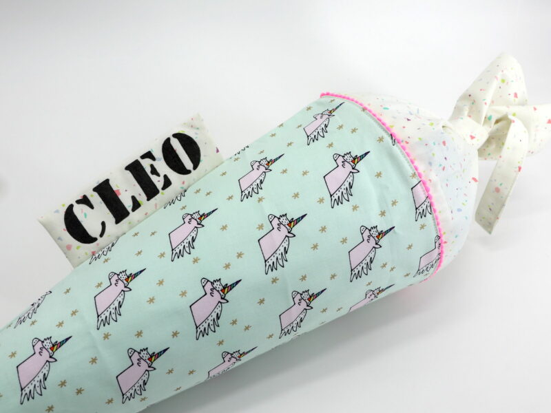 Schultüte "Einhorn mint" mit Namen