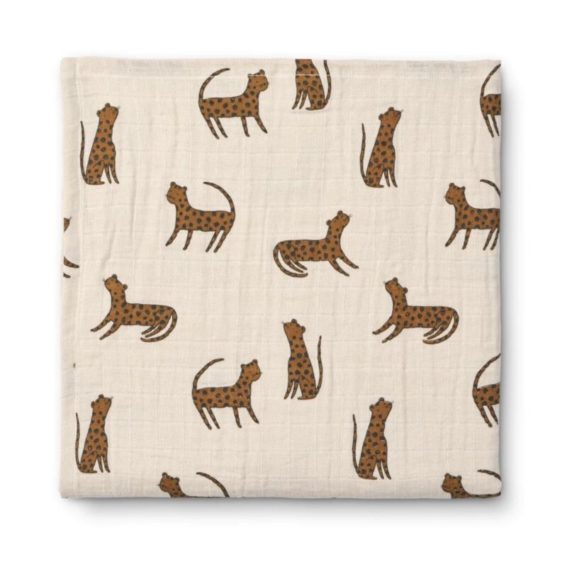Liewood - Ben muslin swaddle print (Leopard/sandy)