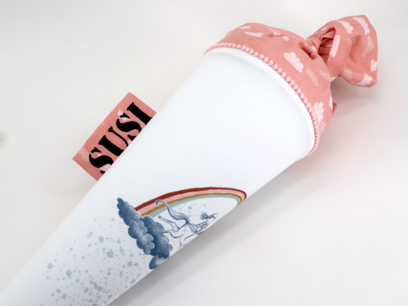 Schultüte "Regenbogeneinhorn" mit Namen – Bild 3