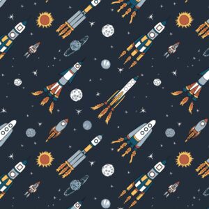 verhees textiles - FRENCH TERRY SPACE - NAVY