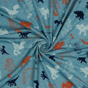 verhees textiles - JERSEY MELANGE DINO - SMOKE BLUE MELANGE