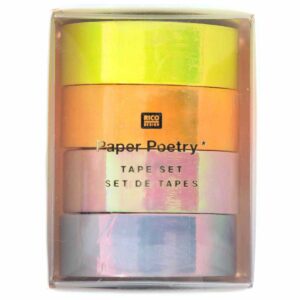 Paper Poetry Tape Set irisierend pastell 15mm 5m 4 Stück