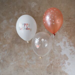 Ava&Yves - Ballons “Happy Birthday” aus 100% Naturkautschuk – Serie ‘Under the Sea’